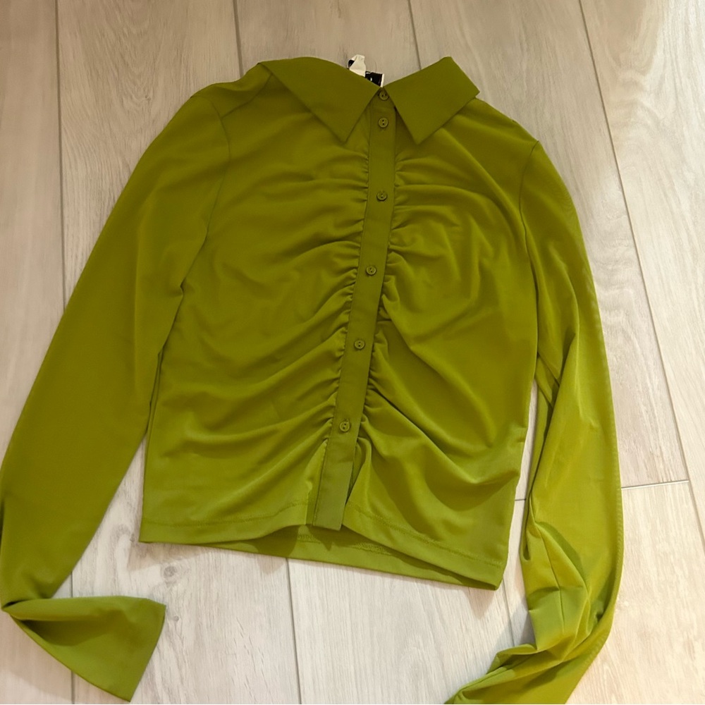 Topshop Mesh Button Down